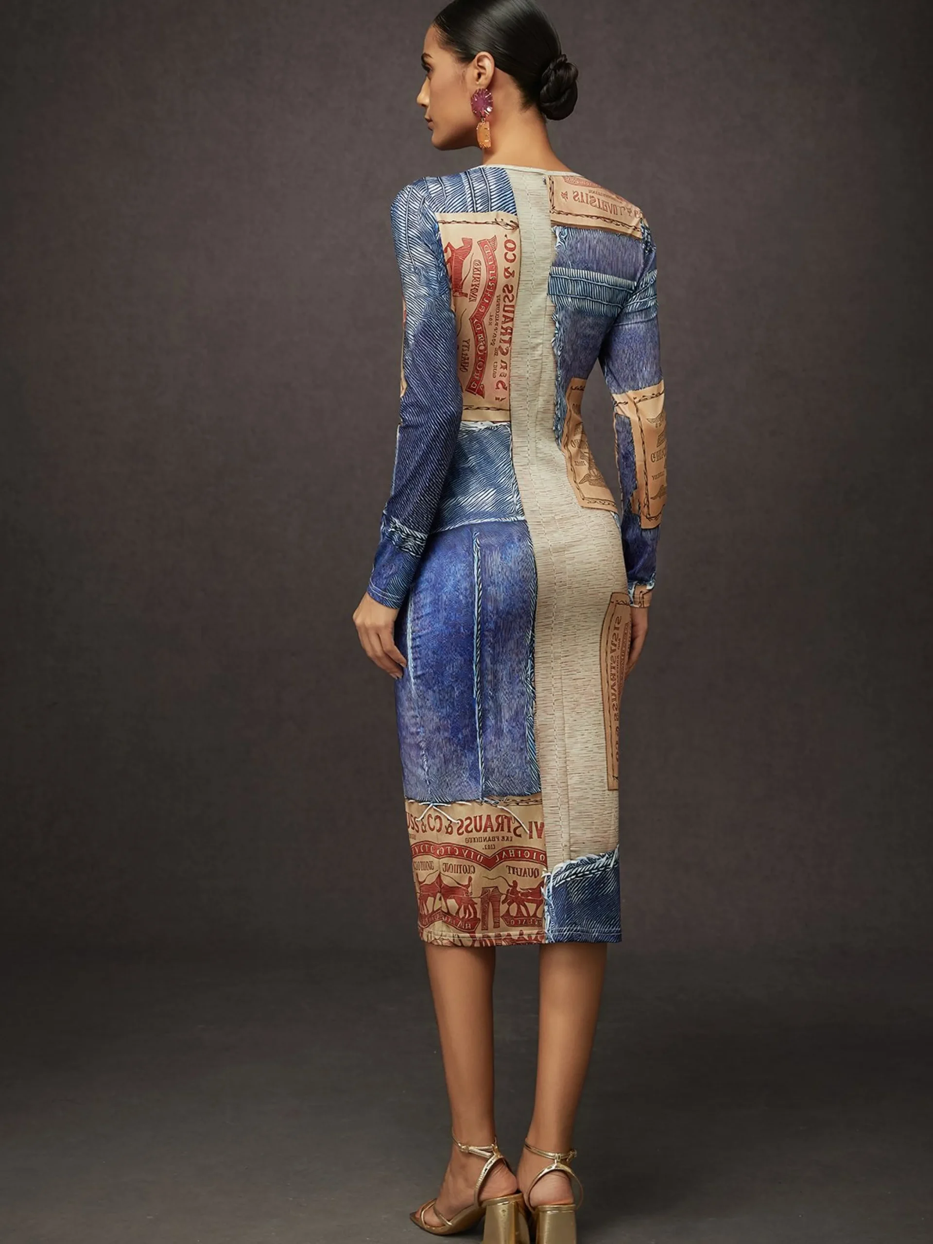 Urban Random Print Midi Dress