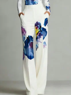 Urban Random Print Printing Wide Leg Pants