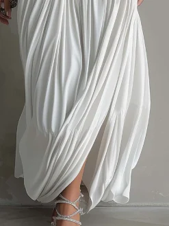 Urban Ruched Plain Maxi Skirt
