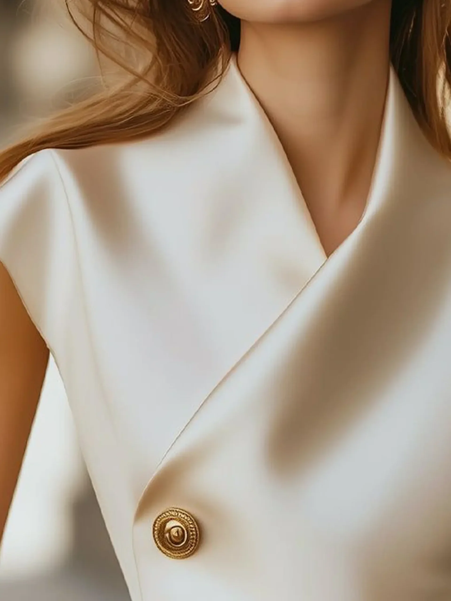 Urban Satin Cross Cross Neck Blouse