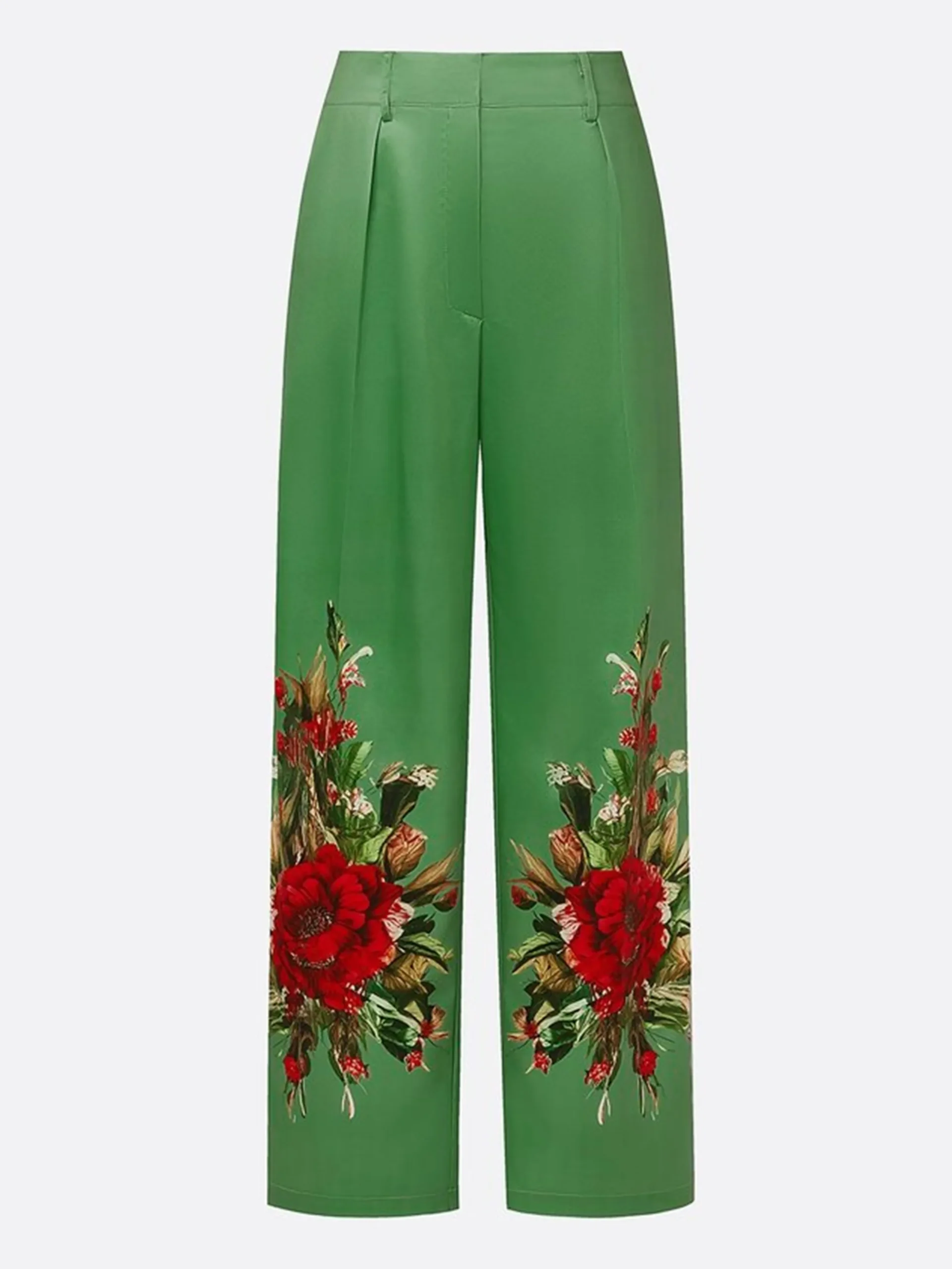 Urban Satin Floral Straight Pants
