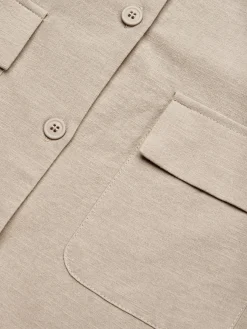 Urban Shawl Collar Long Sleeve Loose Linen Jumpsuit