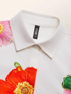Urban Shirt Collar Floral Loose Blouse