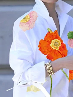 Urban Shirt Collar Floral Loose Blouse