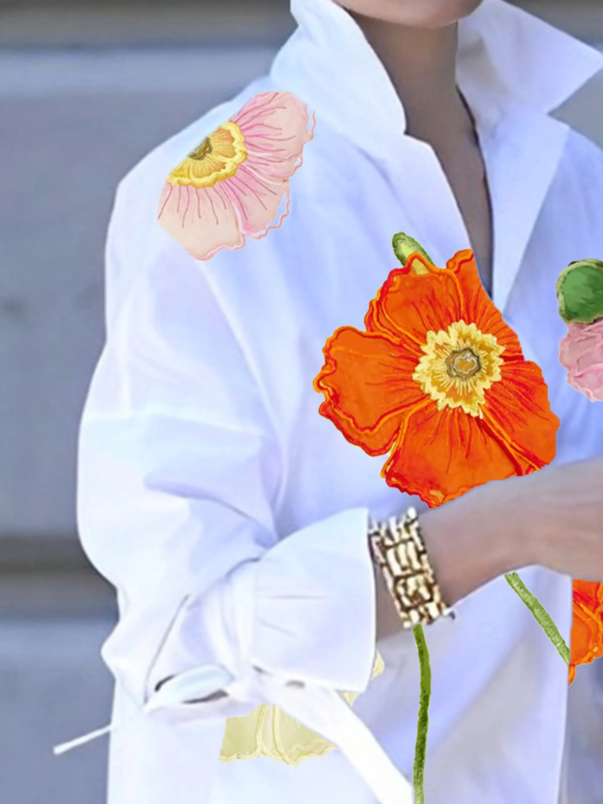 Urban Shirt Collar Floral Loose Blouse