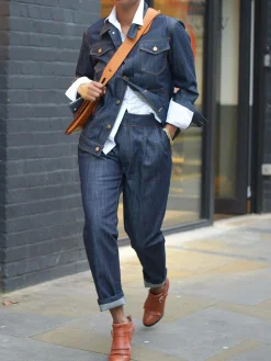 Urban Shirt Collar Pockets Long Sleeve Denim Coat