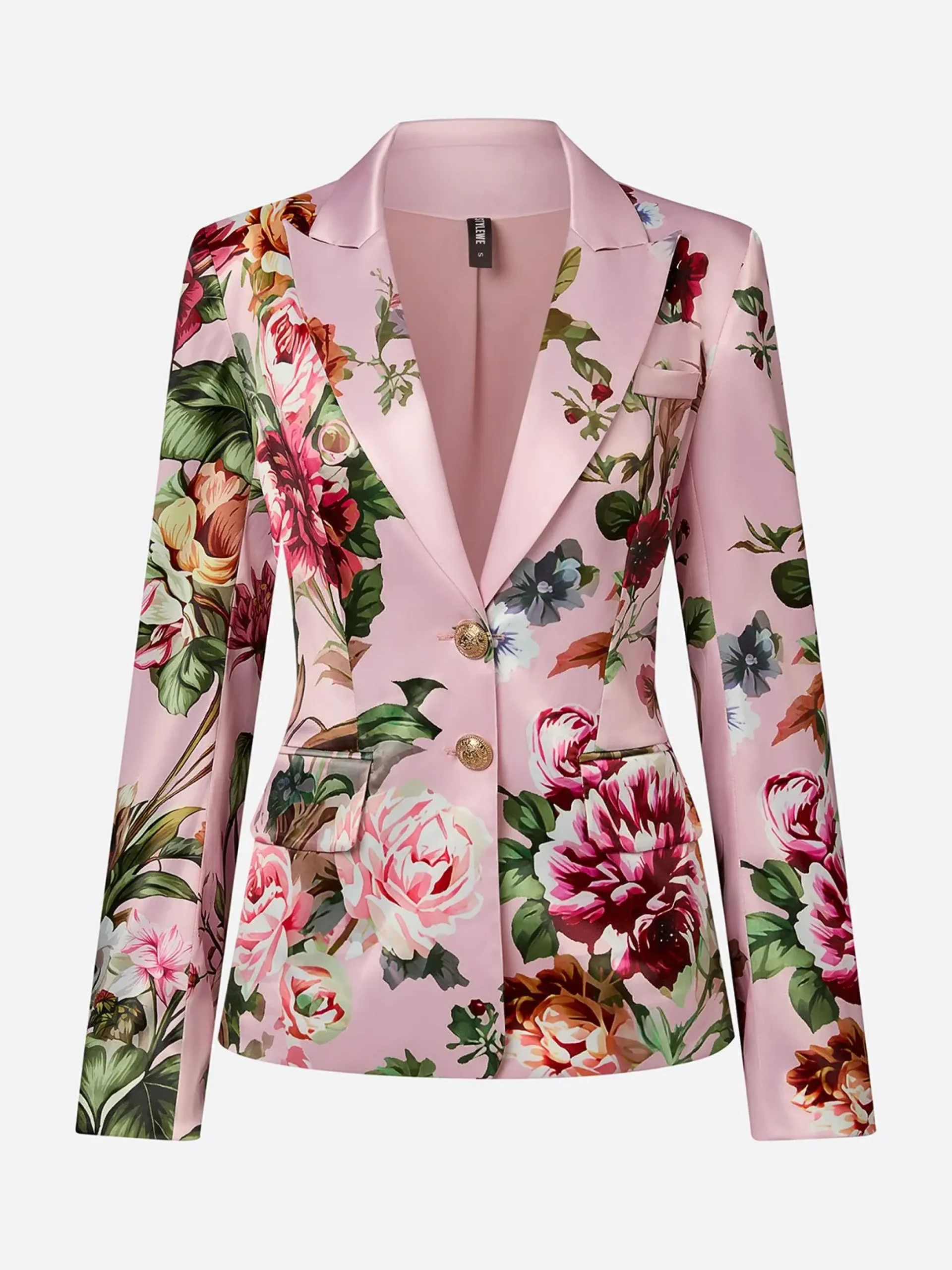 Urban Shoulder Pad Floral Lapel Collar Blazer