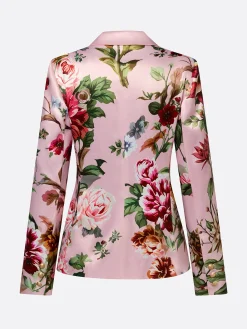Urban Shoulder Pad Floral Lapel Collar Blazer
