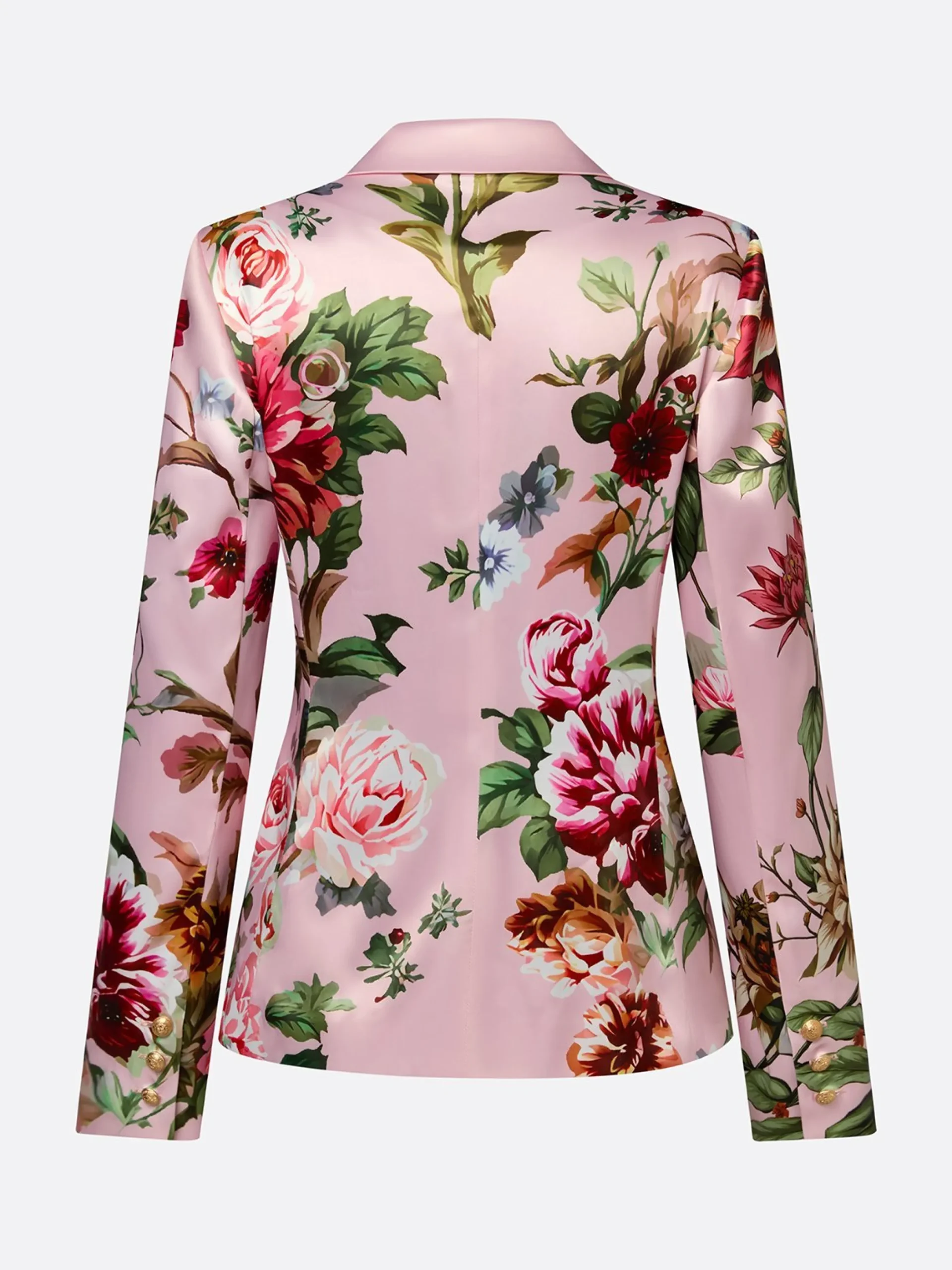 Urban Shoulder Pad Floral Lapel Collar Blazer