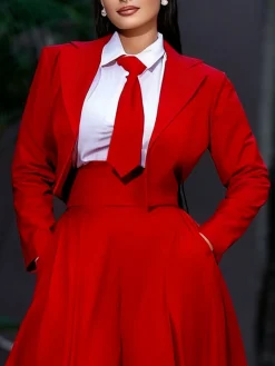 Urban Shoulder Pad Plain Lapel Collar Jacket