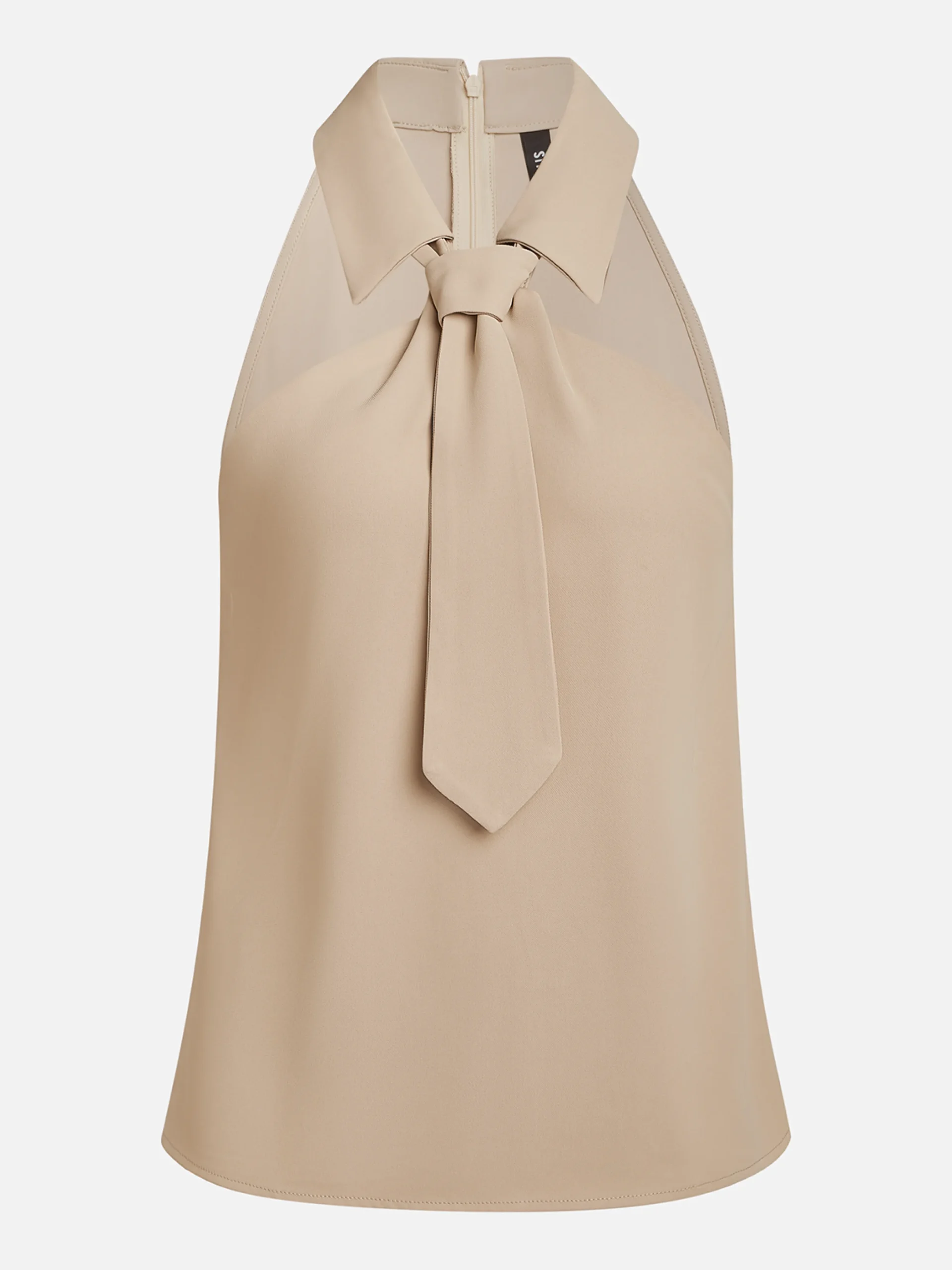 Urban Sleeveless Shirt Collar Tank Top