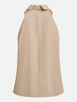 Urban Sleeveless Shirt Collar Tank Top