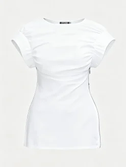 Urban Solid Tailored Zipper Shawl Collar Sleeveless Blouse