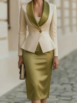 Urban Split Joint Plain Lapel Collar Blazer