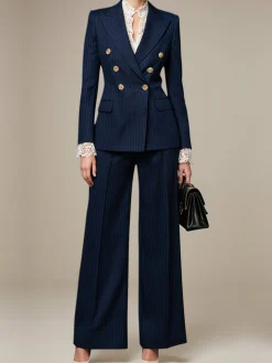 Urban Striped Fashion Wide Leg Pants