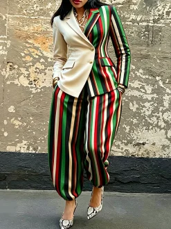 Urban Striped Printing Bloomers