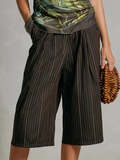 Urban Striped Printing Straight Shorts