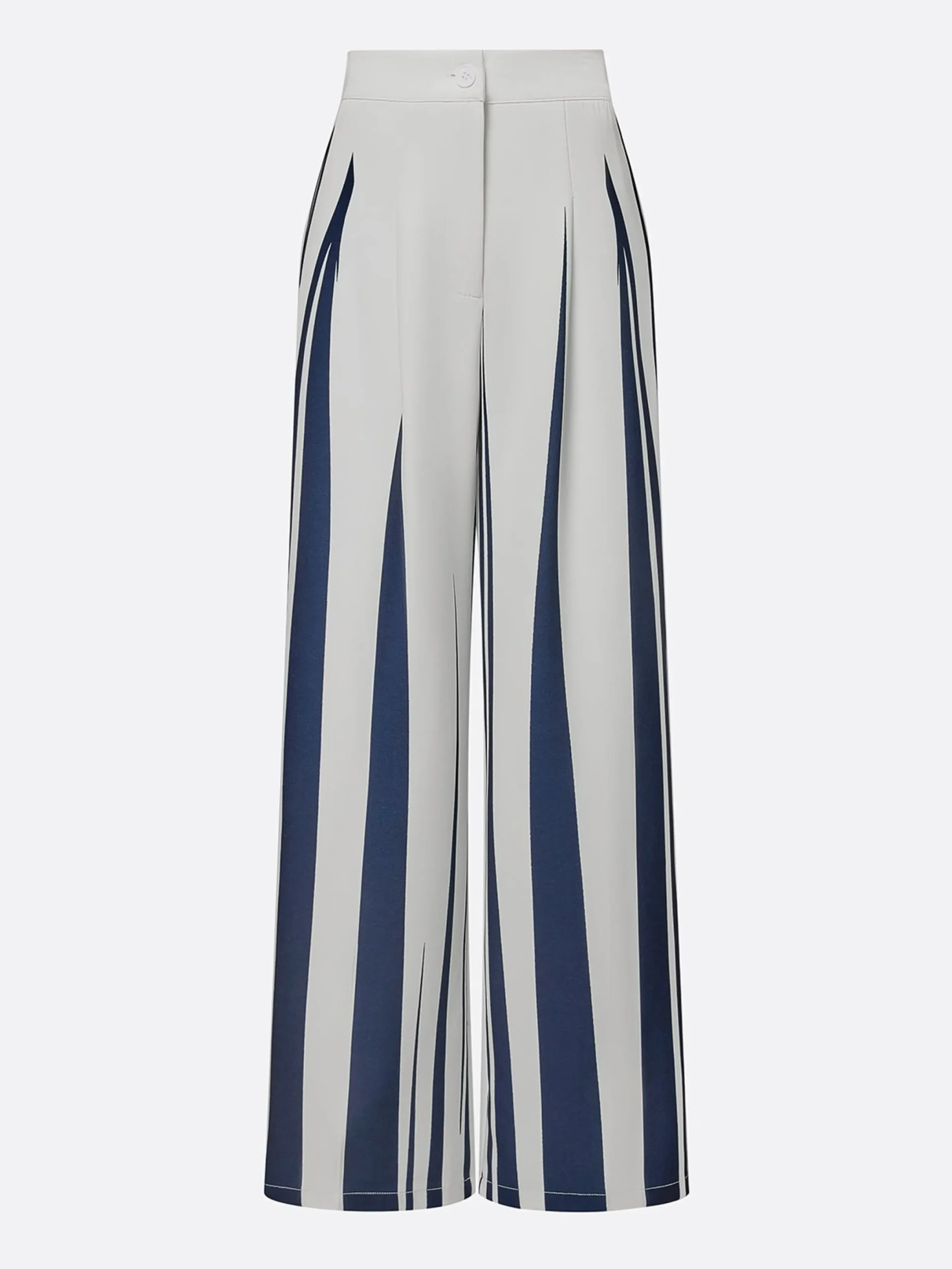 Urban Striped Straight Pants H-Line Natural Commuting Trousers