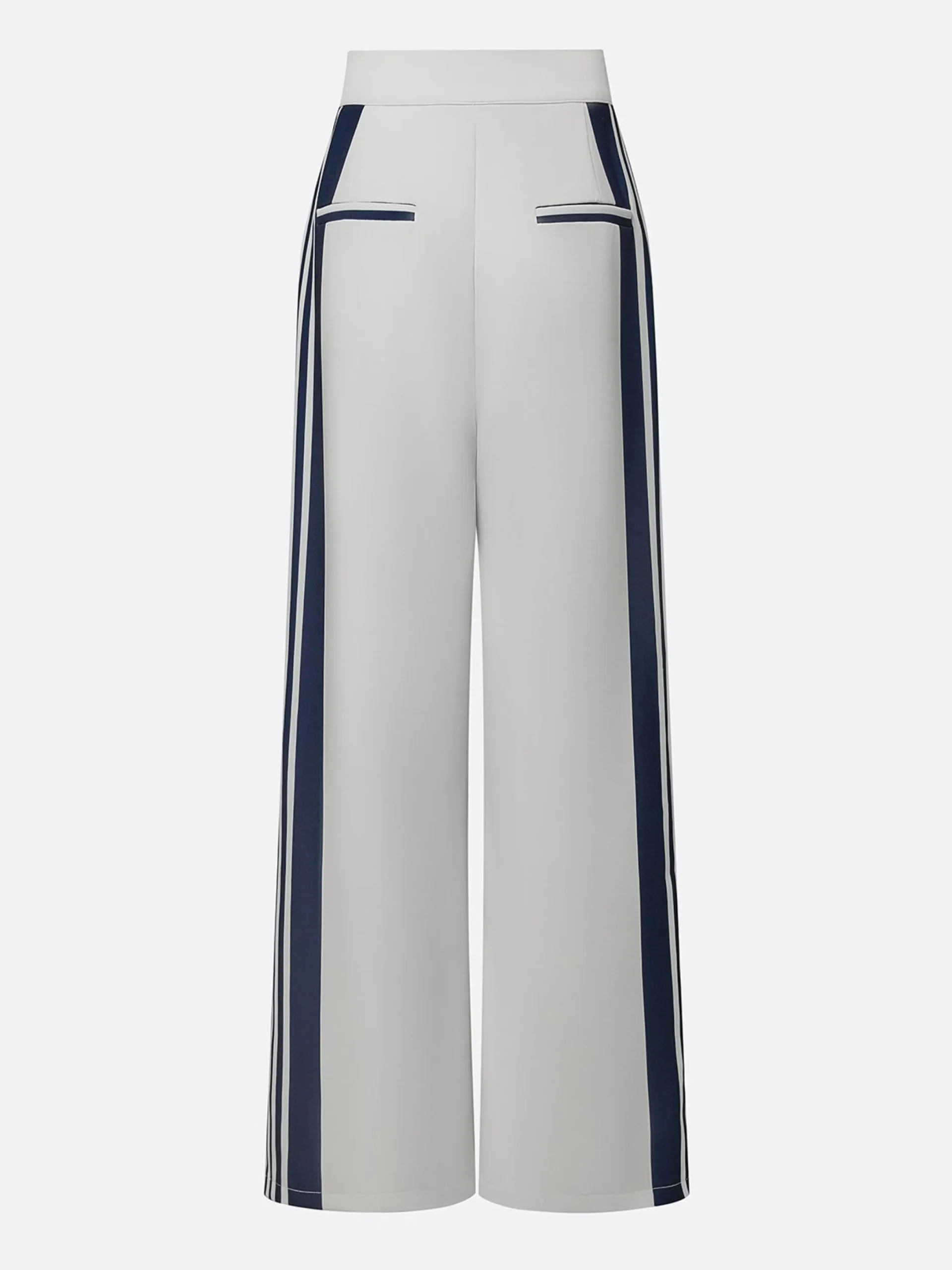 Urban Striped Straight Pants H-Line Natural Commuting Trousers