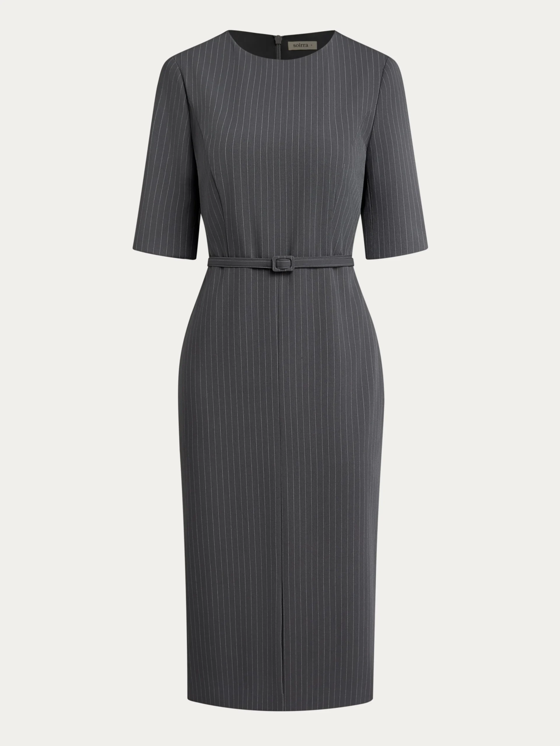 Urban Striped Tencel Fiber Dress With Belt