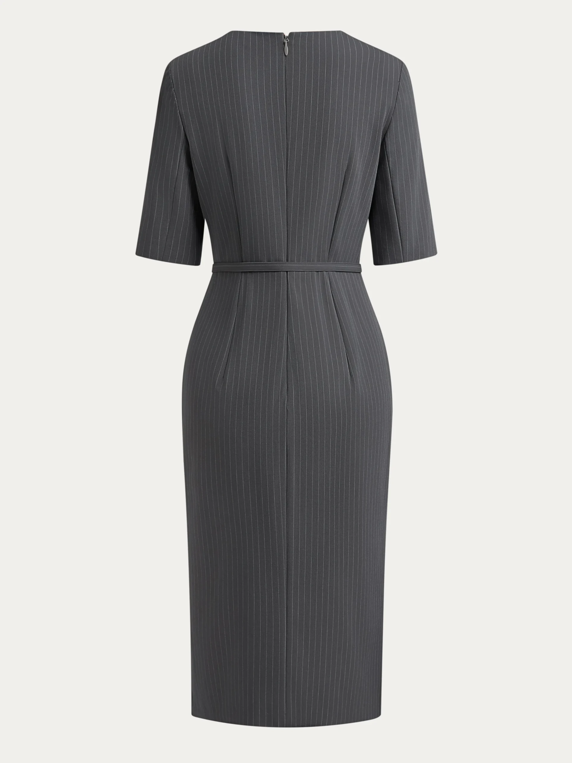 Urban Striped Tencel Fiber Dress With Belt