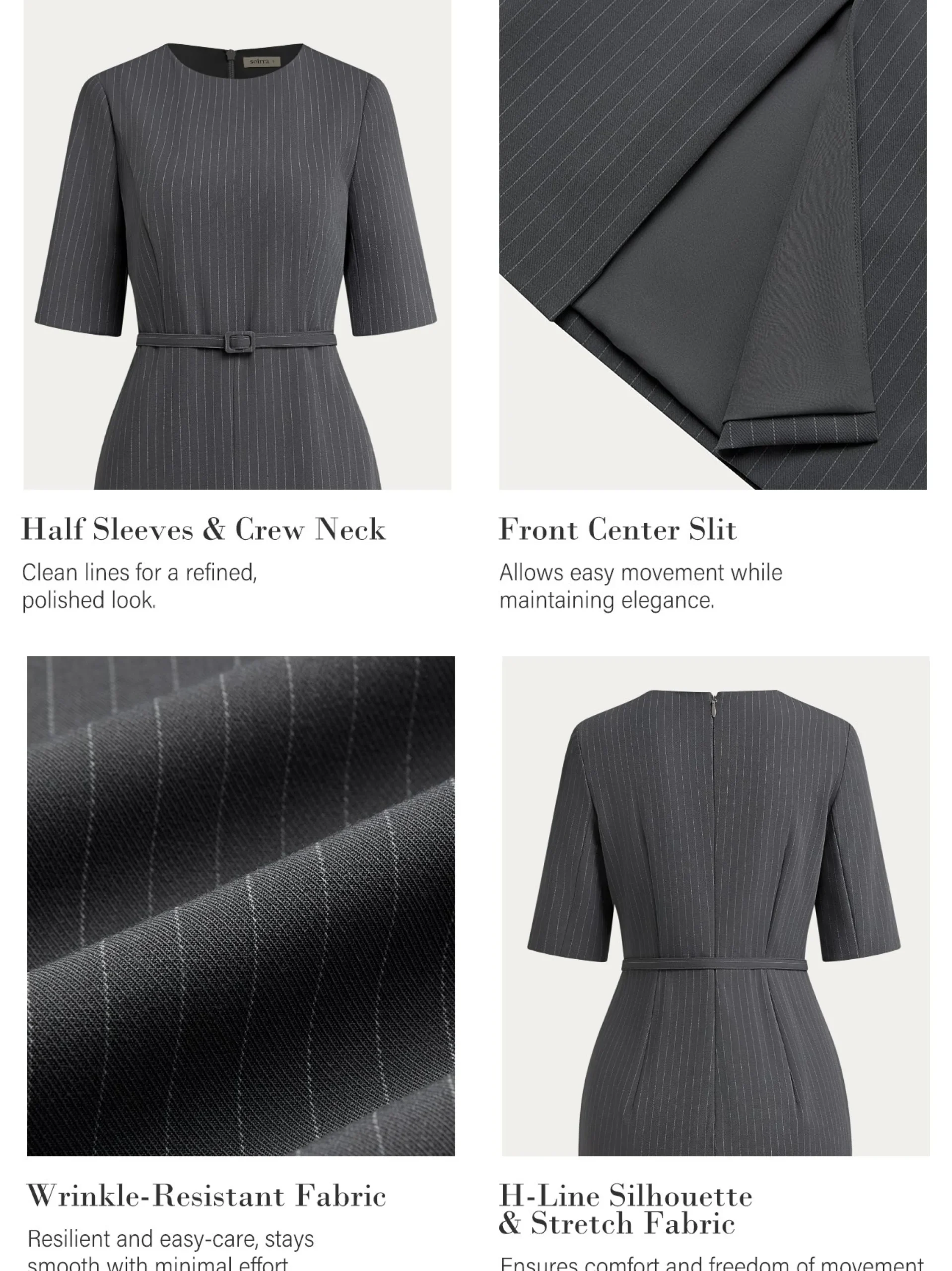 Urban Striped Tencel Fiber Dress With Belt