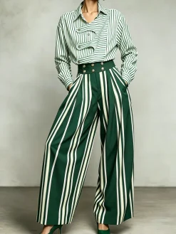 Urban Striped Wide Leg Pants