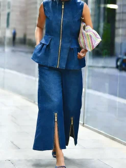Urban Zipper Plain Denim Jeans