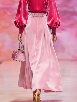 Urban Zipper Plain Midi Skirt