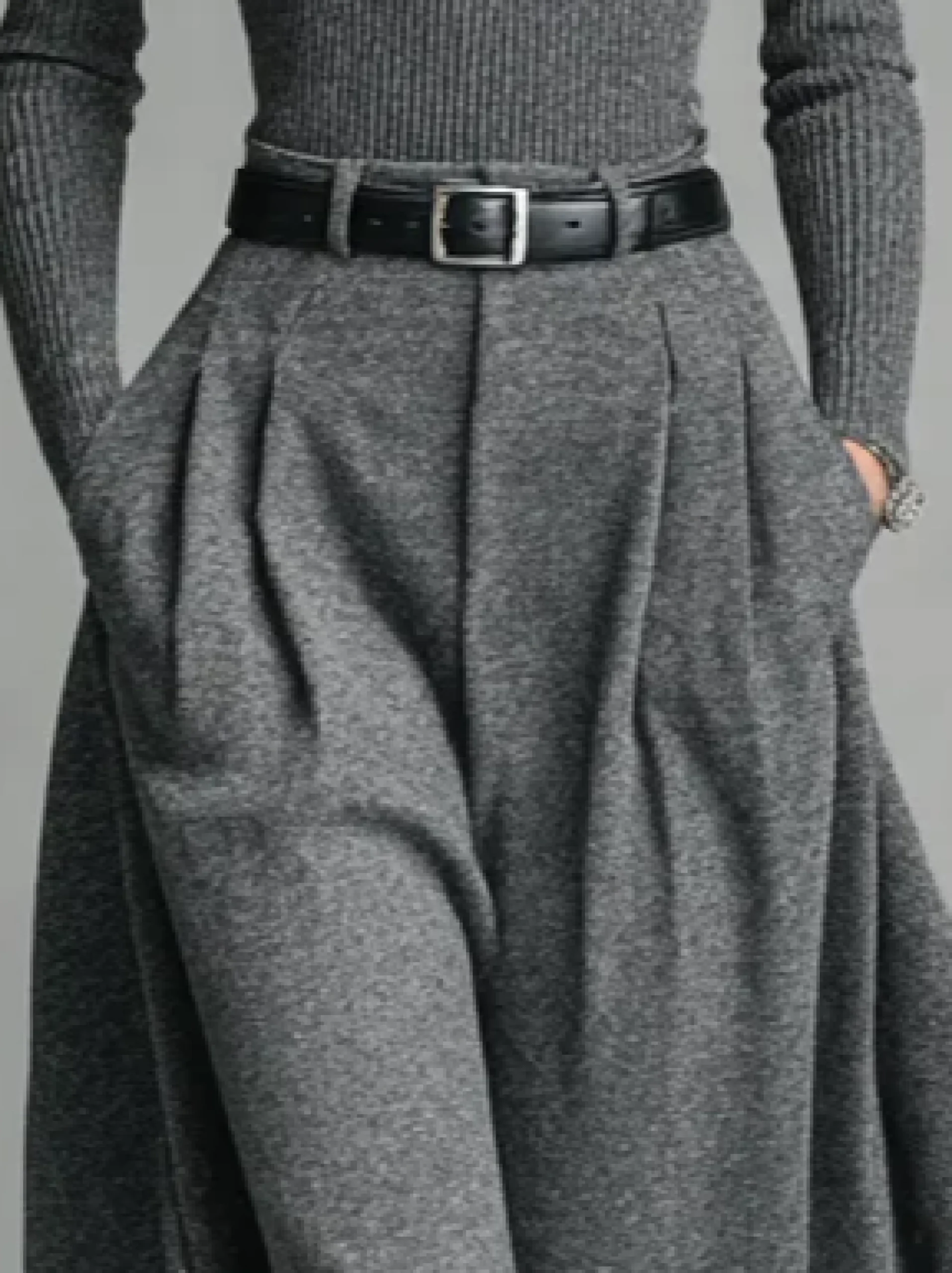 Women Urban High Waist A-Line Maxi Skirt Zipper Plain Maxi Skirt With Belt Social Spring