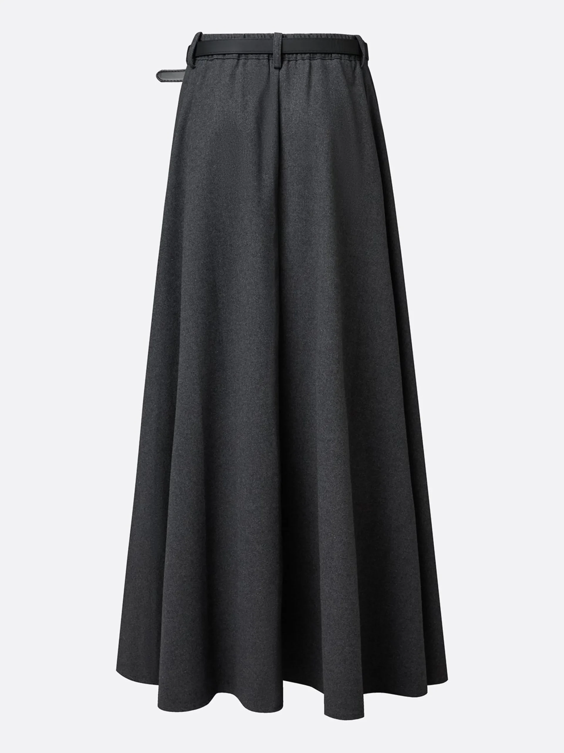 Women Urban High Waist A-Line Maxi Skirt Zipper Plain Maxi Skirt With Belt Social Spring