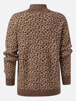 Yarn/Wool Yarn Urban Leopard Buttoned Cardigan