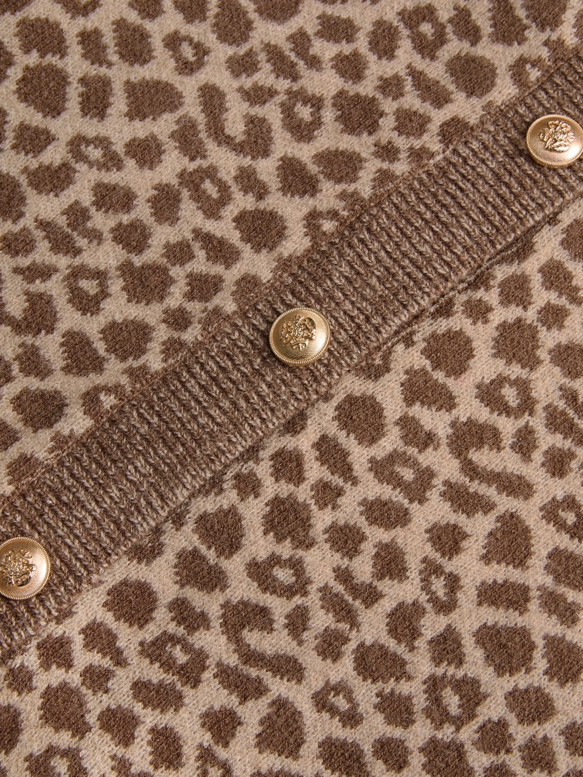 Yarn/Wool Yarn Urban Leopard Buttoned Cardigan